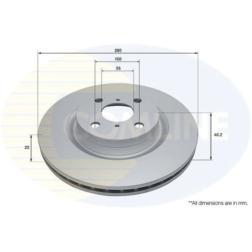 Comline 2 x Front Brake Discs ADC2516V