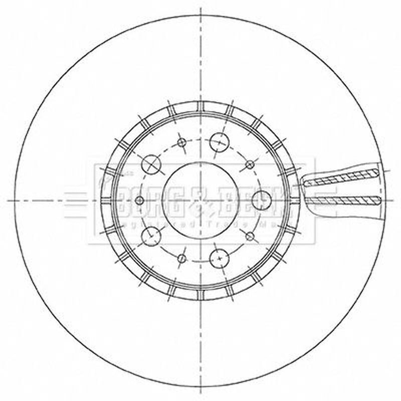 Borg & Beck 2 x Vented Front Brake Discs BBD6157S