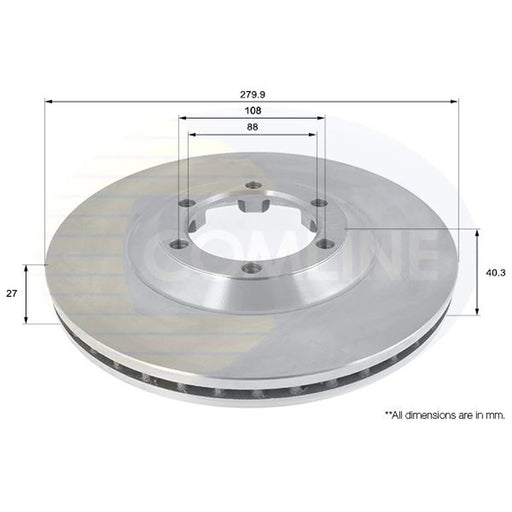 Comline 2 x Internally Vented Front Brake Discs ADC0709V