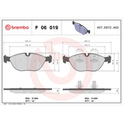 Brembo 4 x Front Brake Pad Set P06019