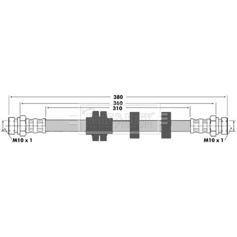 Borg & Beck Brake Hydraulic Hose Line Front Left BBH7372
