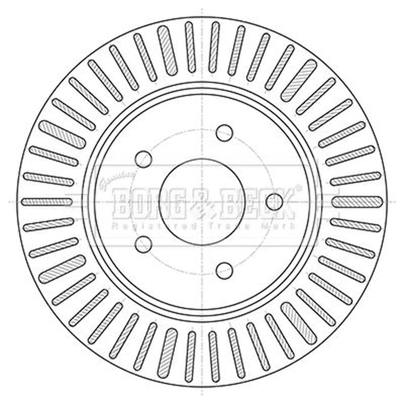 Borg & Beck 2 x Vented Rear Brake Discs BBD5424