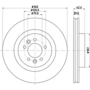 DON 2 x Front Brake Discs PCD22671