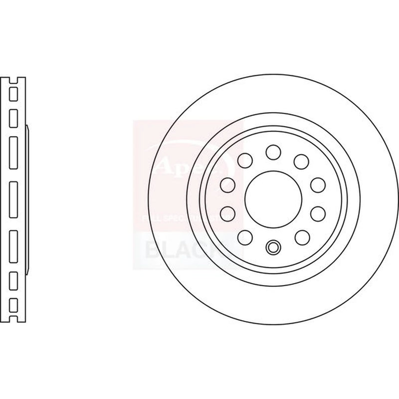 Apec 2 x Vented Front Brake Discs DSK3166B