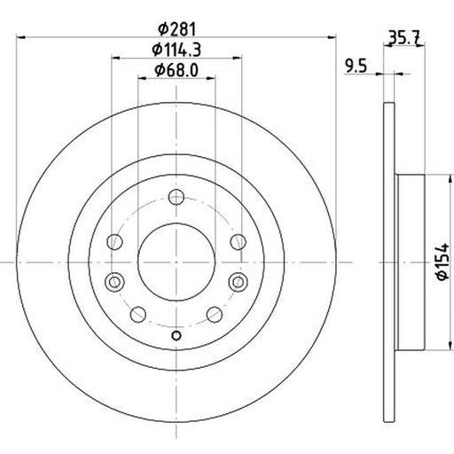Mintex 2 x Solid Rear Brake Discs MDC2821C