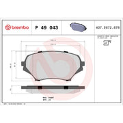 Brembo 4 x Front Brake Pad Set P49043