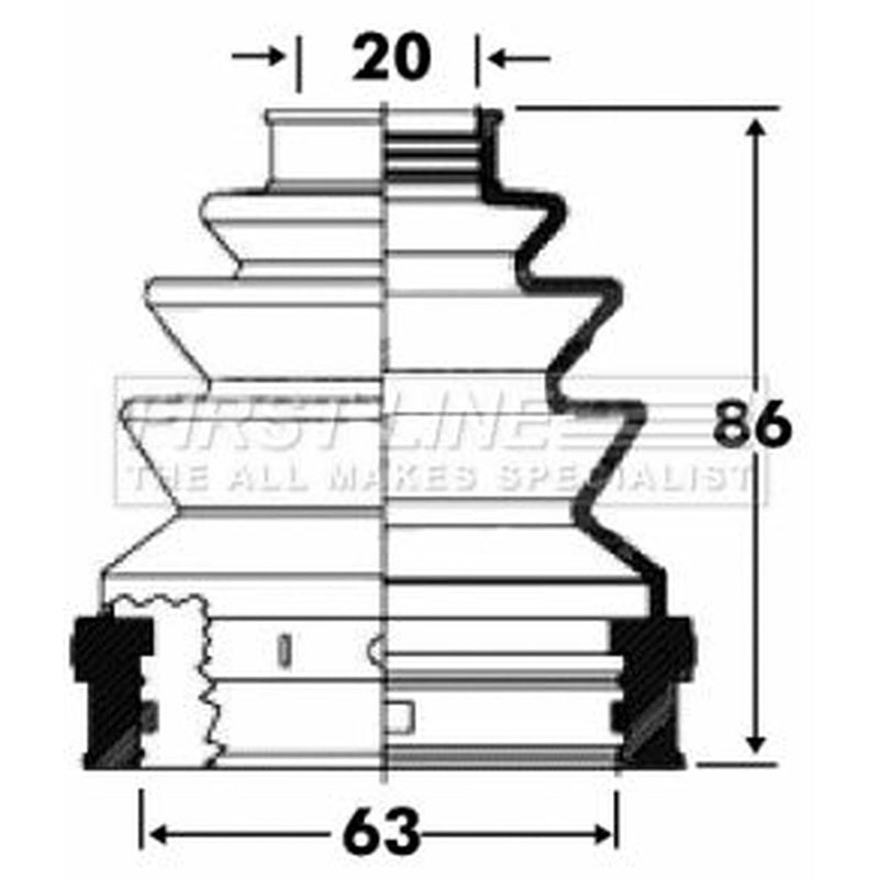 First Line Drive Shaft Bellow Kit Front Left FCB2817