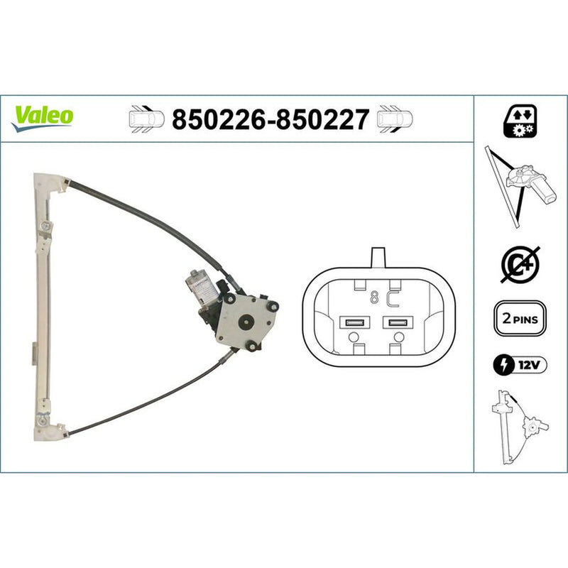 Valeo Electric Window Regulator Lifter Left Front 850226 OE 46543995 46790327