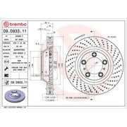 Brembo 2 x Perforated/Vented Front Brake Discs 09.D932.11