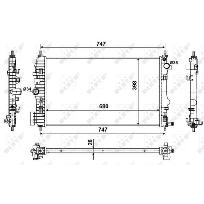NRF Engine Radiator 53774