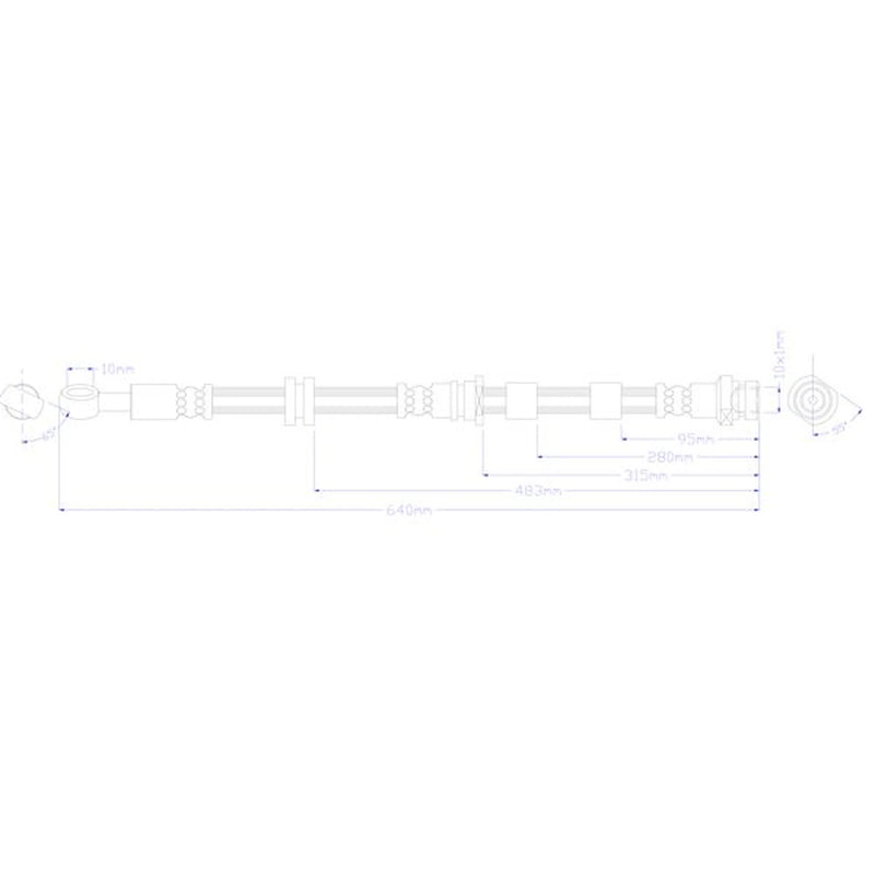 Juratek Brake Hydraulic Hose Line Front Left JBH1540L