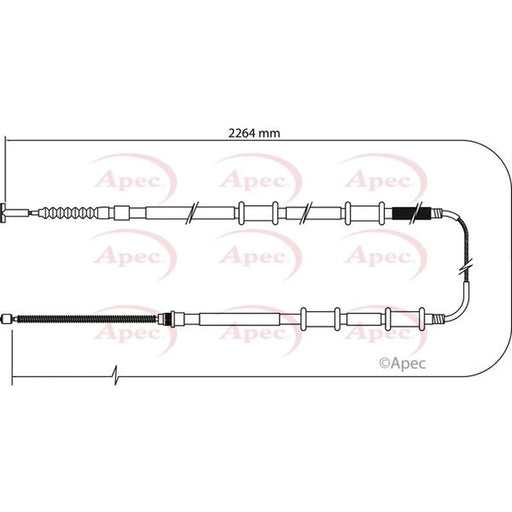 Apec Handbrake Cable Left Rear CAB1115