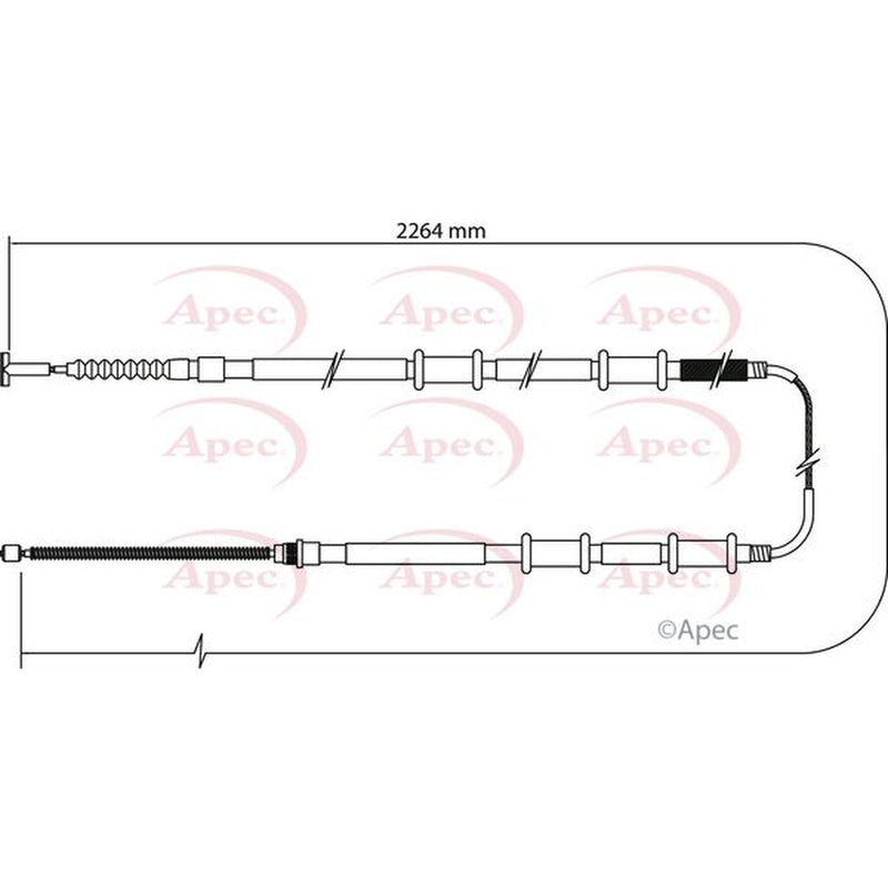 Apec Handbrake Cable Left Rear CAB1115