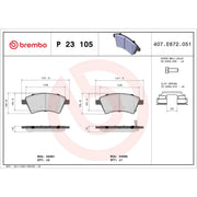 Brembo 4 x Front Brake Pad Set P23105