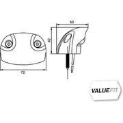 Hella Licence Plate Light / Lamp Upper Right LED 2KA 357 013-001