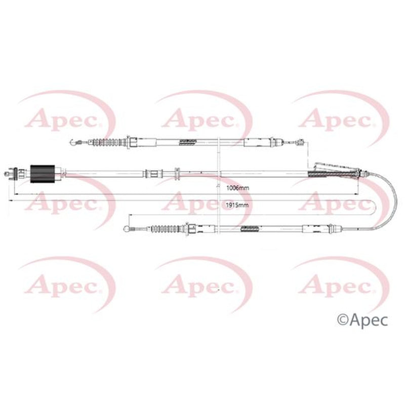 Apec Handbrake Cable Left Rear CAB1184