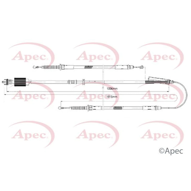 Apec Handbrake Cable Left Rear CAB1184