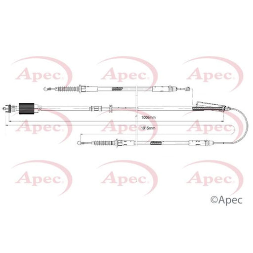 Apec Handbrake Cable Left Rear CAB1184