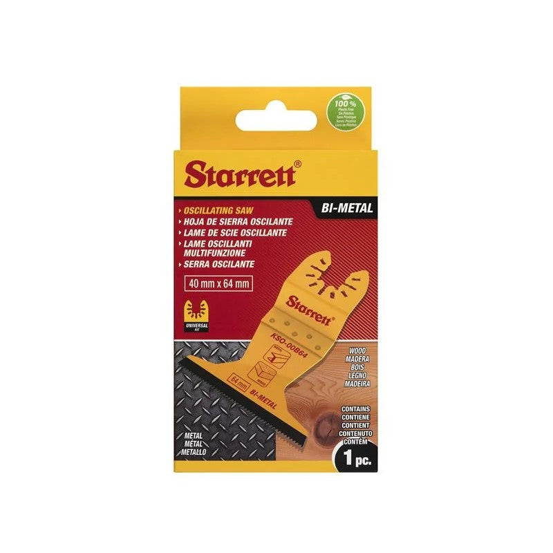 Starrett KSO-00B64 Flat-sided Bi-metal Oscillating Blade 40 x 64mm x 18 TPI