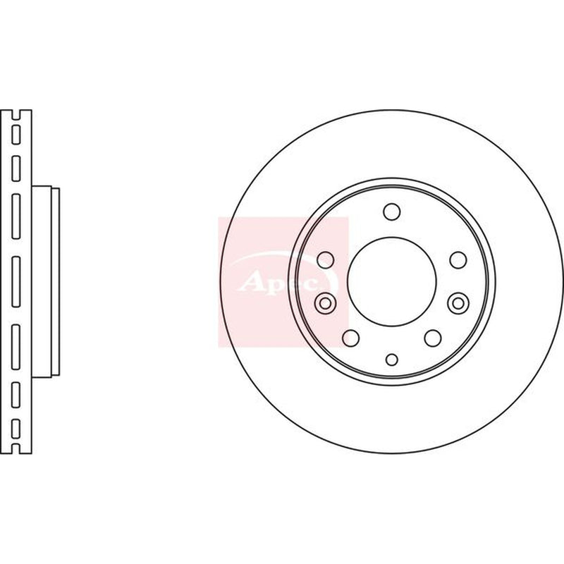 Apec 2 x Vented Front Brake Discs DSK2206