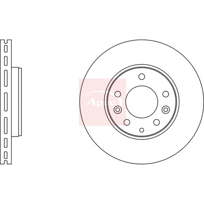 Apec 2 x Vented Front Brake Discs DSK2206