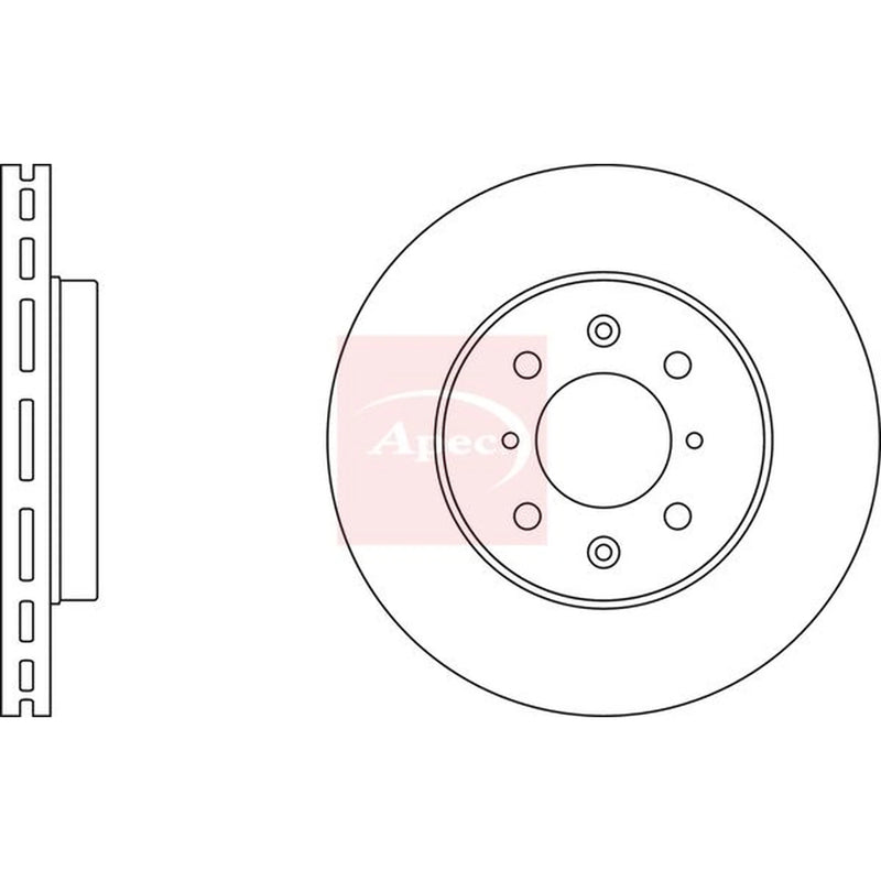 Apec 2 x Vented Front Brake Discs DSK2387