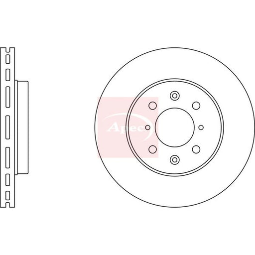 Apec 2 x Vented Front Brake Discs DSK2387