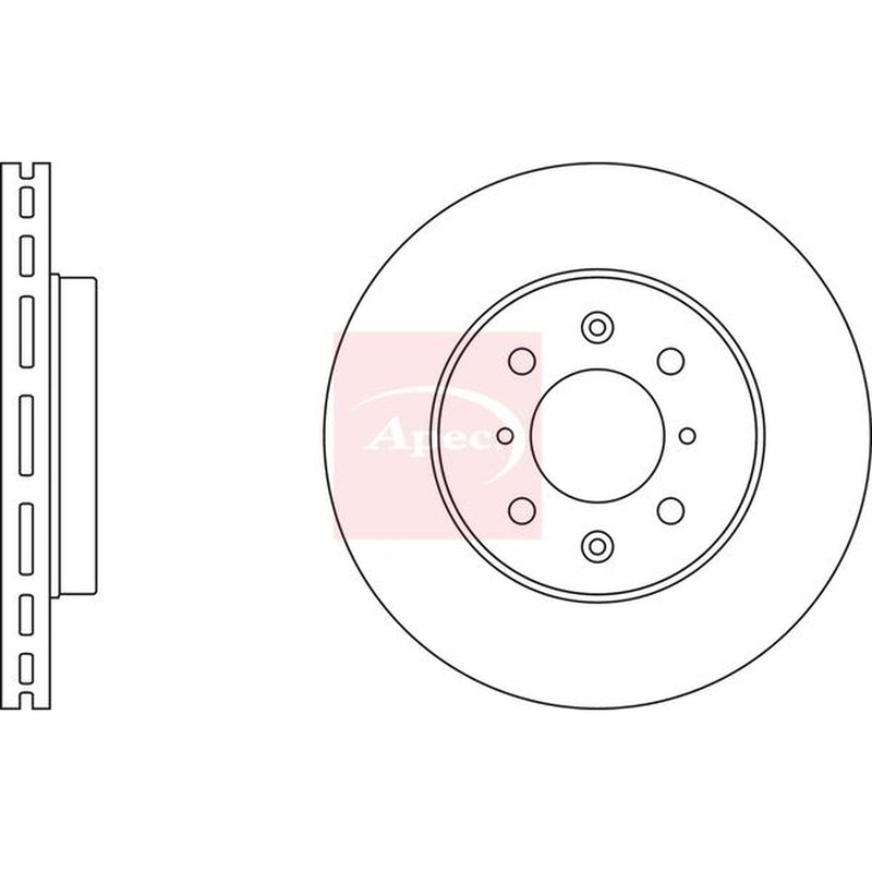 Apec 2 x Vented Front Brake Discs DSK2387