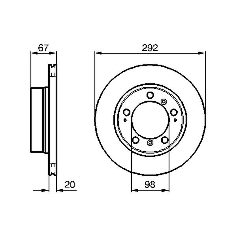 Bosch 2 x Vented Rear Brake Discs 0 986 479 079