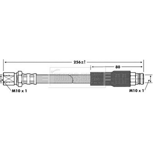 Borg & Beck Brake Hydraulic Hose Line Rear Left BBH6914