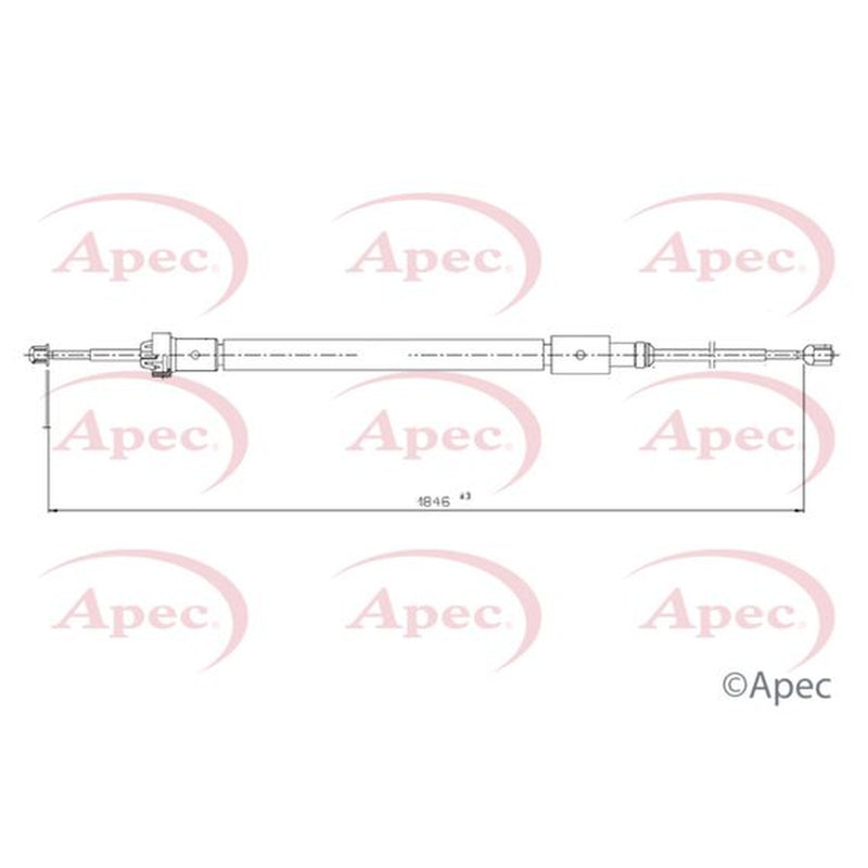 Apec Handbrake Cable Left Rear CAB1743
