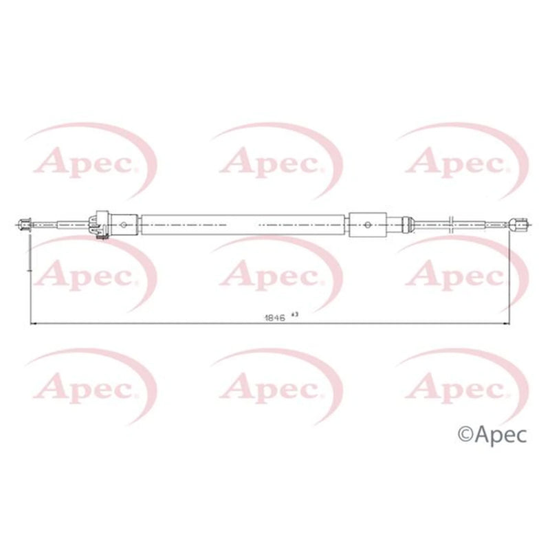 Apec Handbrake Cable Left Rear CAB1743