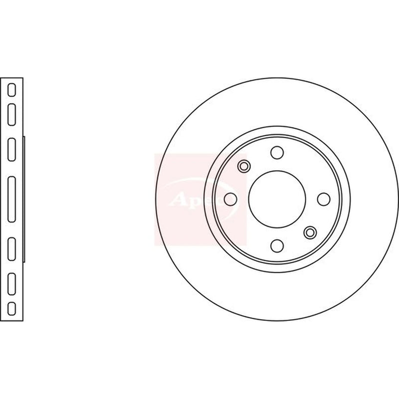 Apec 2 x Vented Front Brake Discs DSK633