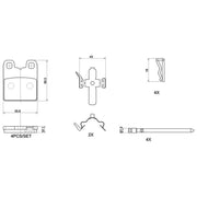 Brembo 4 x Parking Rear Brake Pads P23201