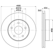 DON 2 x Front Brake Discs PCD23122