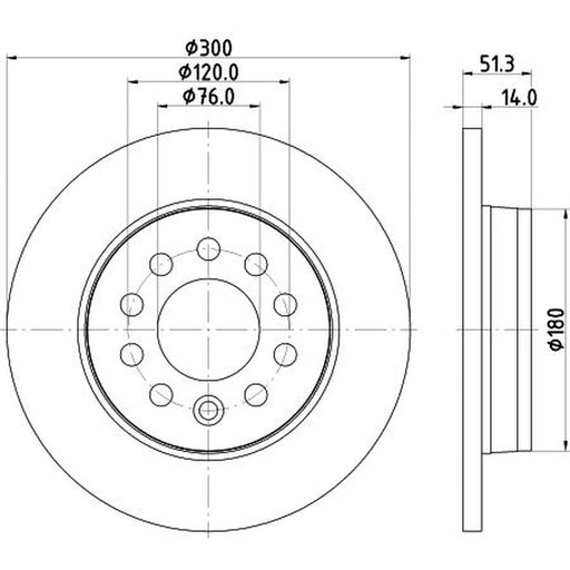 DON 2 x Solid Rear Brake Discs PCD23332