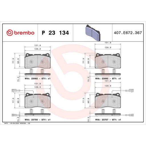 Brembo Front Brake Pad Set P23134
