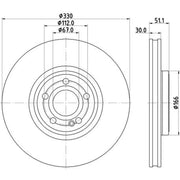 Mintex 2 x Vented Front Brake Discs MDC2978C