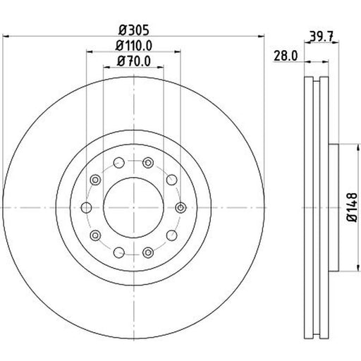 DON 2 x Front Brake Discs PCD13632