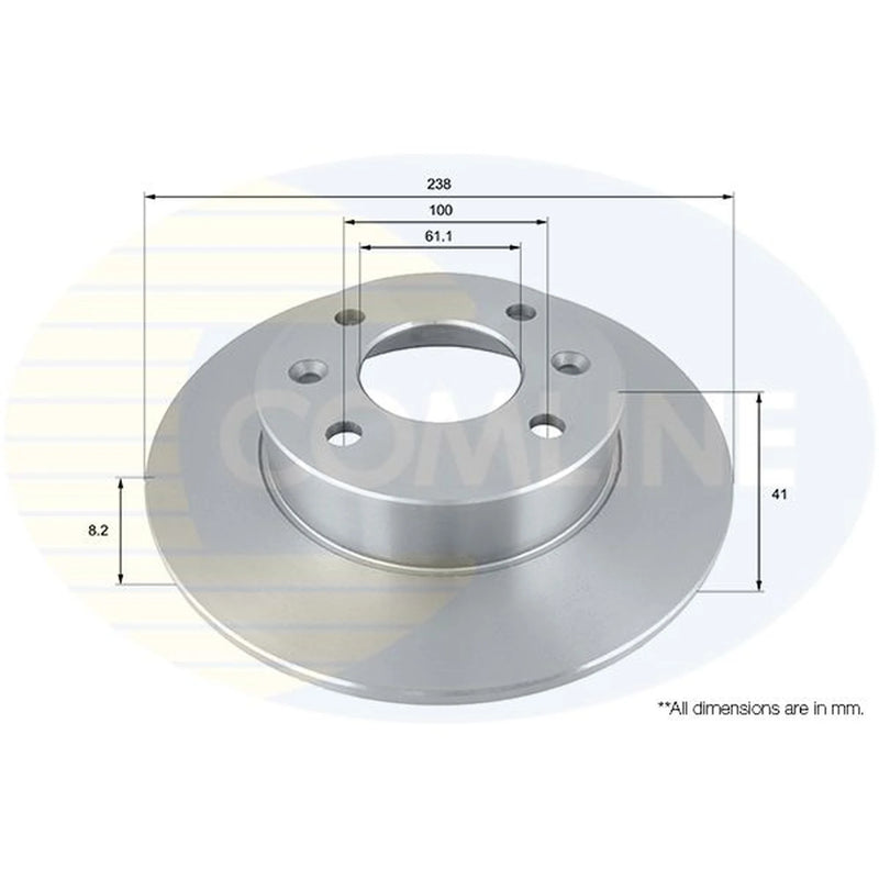 Comline 2 x Solid Front Brake Discs ADC1515
