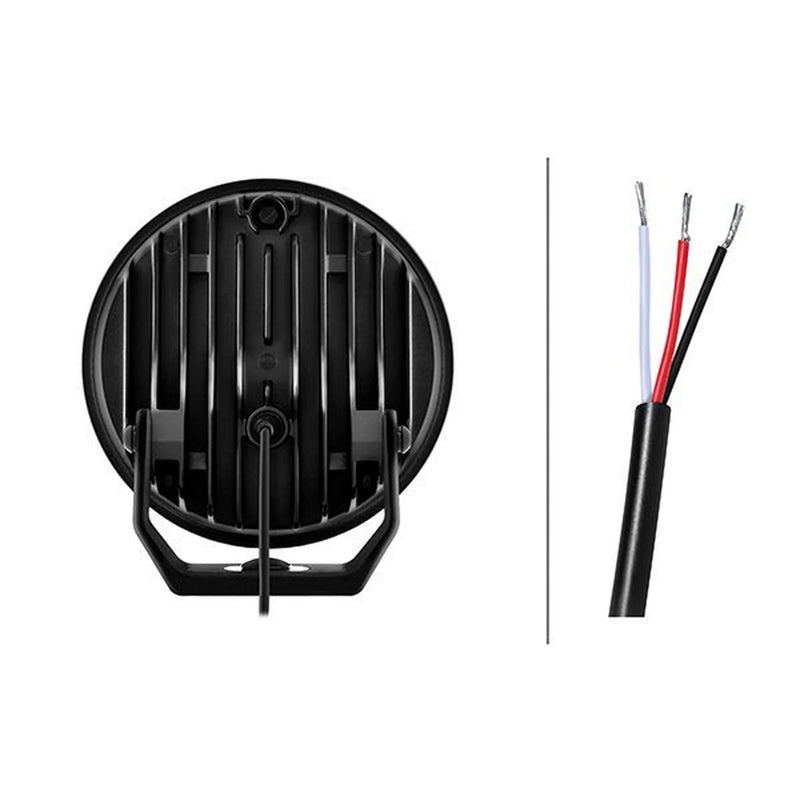 Hella Spotlight Vf Blade Aux. Black 7 Round W Po R 25 frontal sided 1FJ 357 1FJ 357 198-041