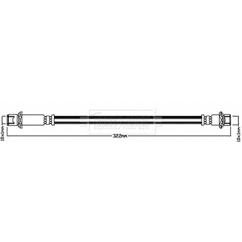 Borg & Beck Brake Hydraulic Hose Line Rear Left BBH8188
