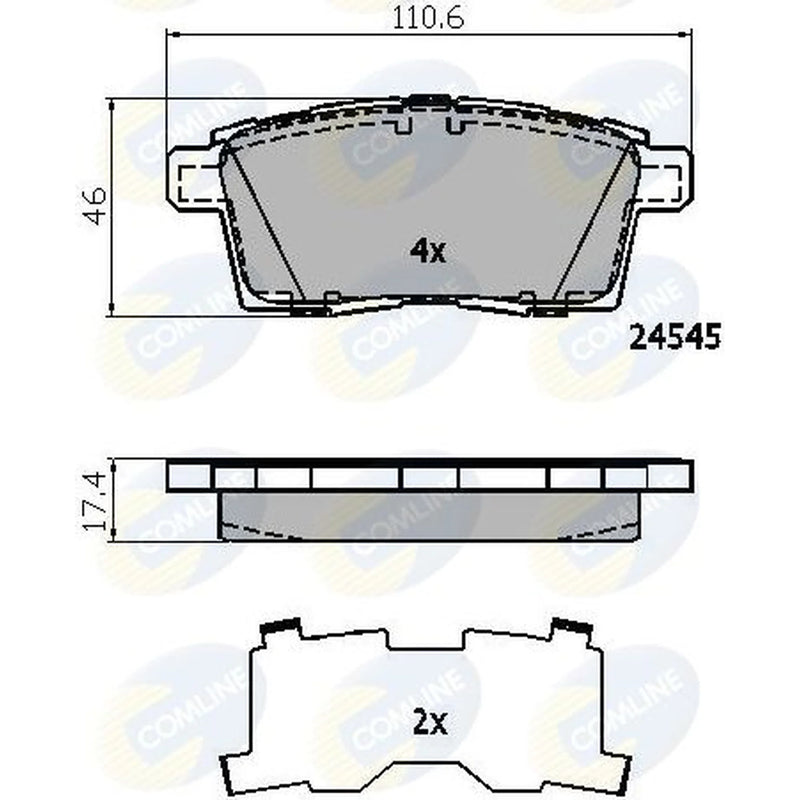 Comline 4 x Rear Brake Pad Set CBP01731