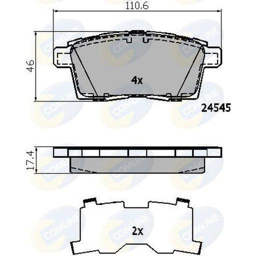 Comline 4 x Rear Brake Pad Set CBP01731