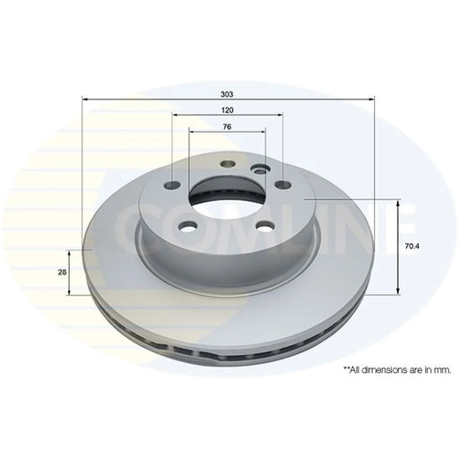Comline 2 x Internally Vented Front Brake Discs ADC2920V
