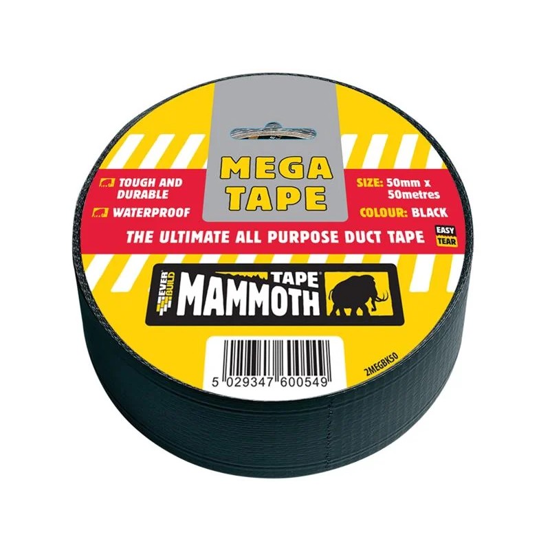 Everbuild Sika Mega All Purpose Tape 50mm Black - 483326