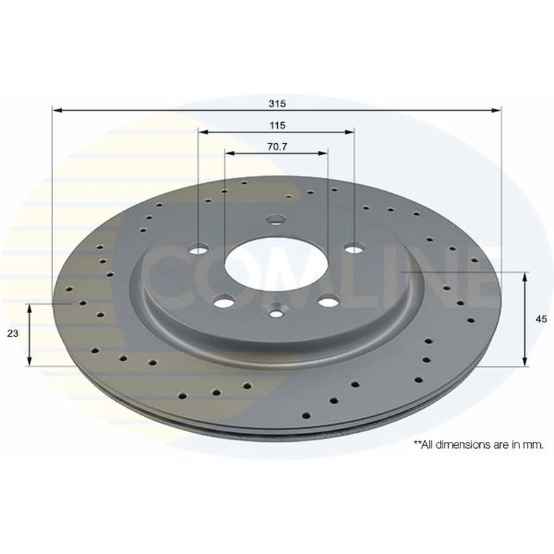 Comline 2 x Rear Brake Discs ADC2852V