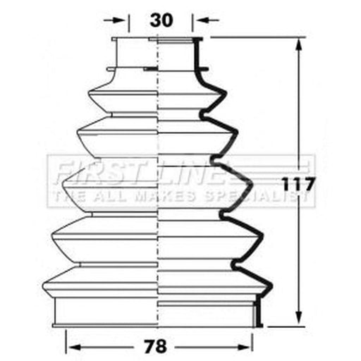 First Line Drive Shaft Bellow Kit Front Right Thermoplast FCB6070