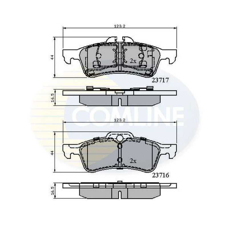 Comline 4 x Rear Brake Pad Set CBP01317