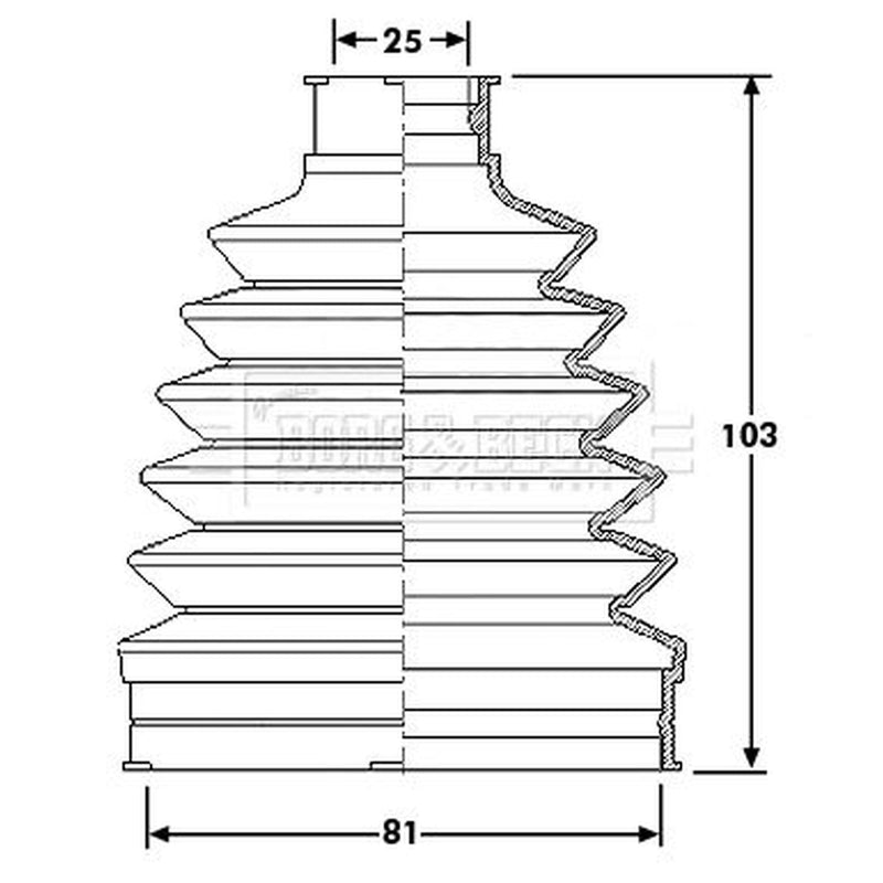 Borg & Beck Drive Shaft Bellow Kit Front Left Thermoplast BCB6210
